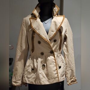 Burberry Tan Double-Breasted Trench Coat (No Belt Included)